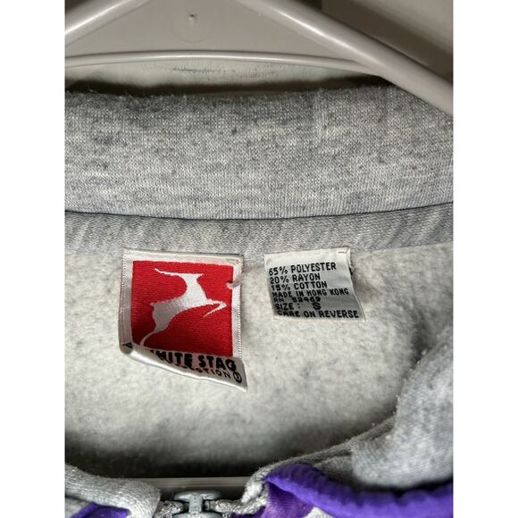 Vintage 80s 90s 1/2 Zip color block Polo sweatshirt Aqua Purple Small - Picture 8 of 10